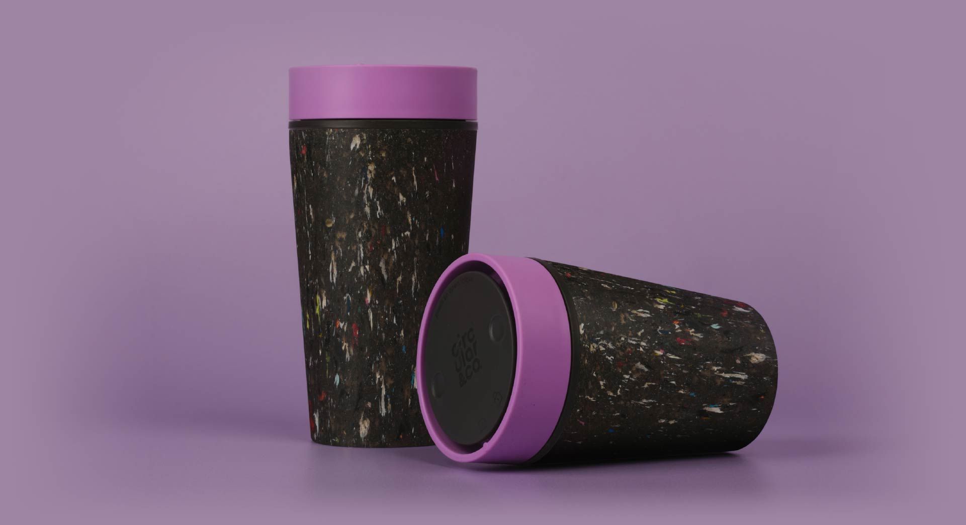 Reusable, recycled coffee cups made from recycled trainers