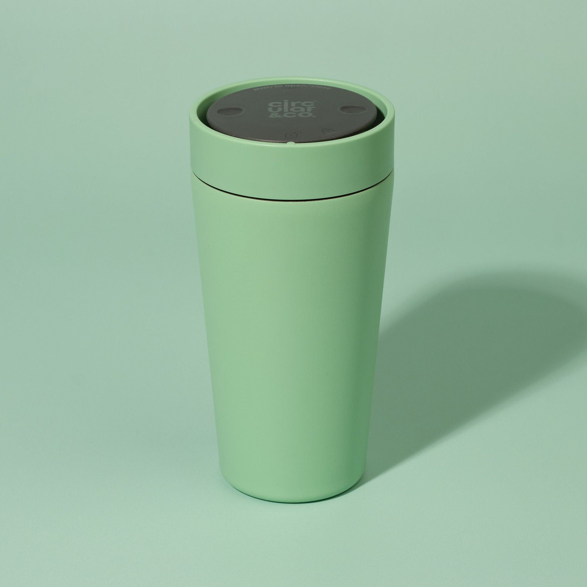 Circular&Co Reusable Travel Mug Coffee Cup Stainless Steel Seaglass Green 12oz