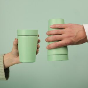 Circular&Co Reusable Travel Mug Coffee Cup Stainless Steel Seaglass Green