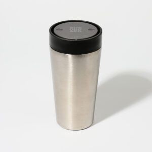 Circular&Co Reusable Travel Mug Coffee Cup Uncoated Stainless Steel Ink Black 12oz
