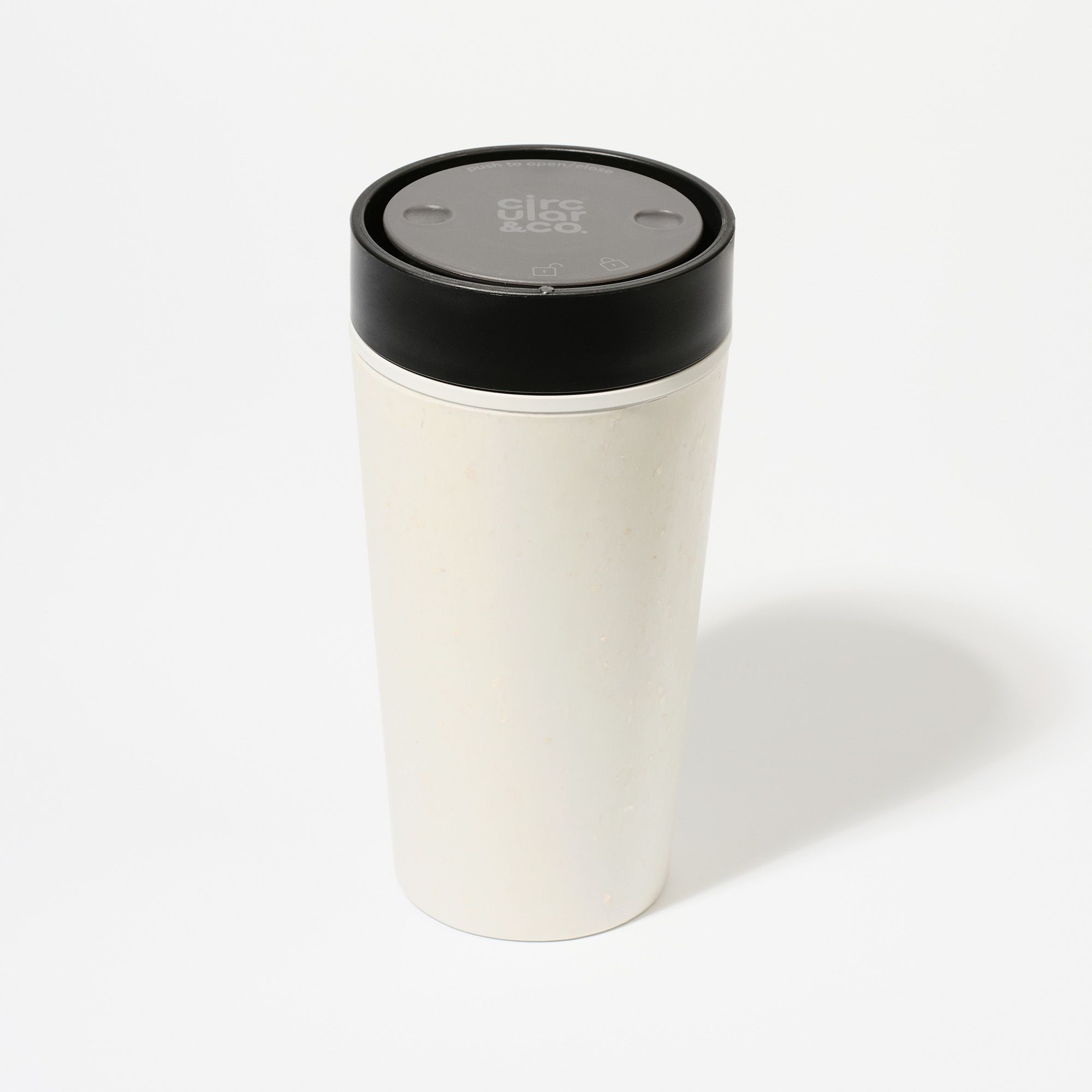 Circular&Co Website_Recycled Paper Cups_Reusable Cup_Chalk_12oz Circular&Co Reusable Coffee Cup Made From Paper Cups Chalk & Ink Black