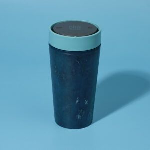 Circular&Co Reusable Coffee Cup Made From Fabric Waste Stonewash Blue 12oz